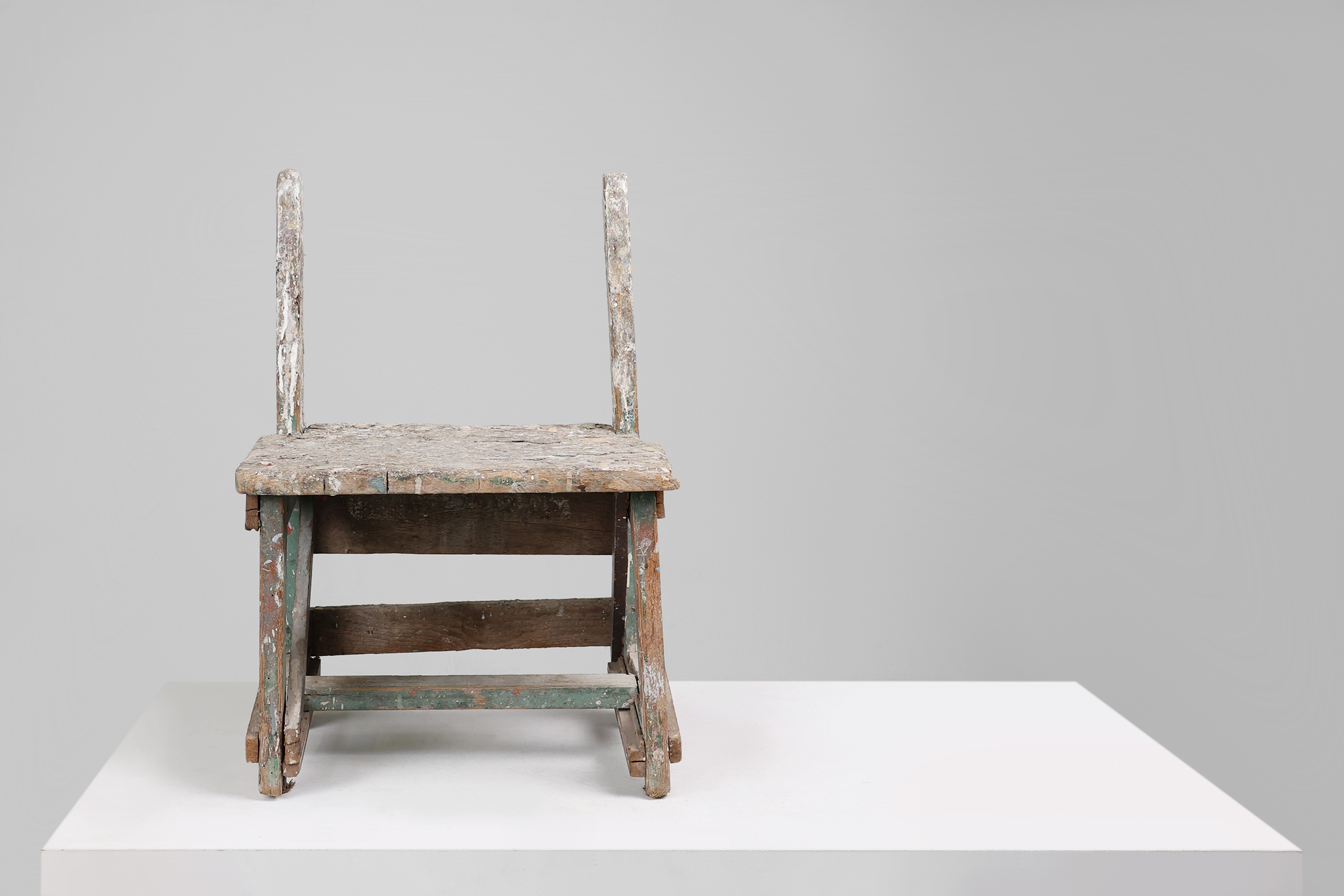 Rustic industrial stool with beautiful patina, France ca. 1900thumbnail